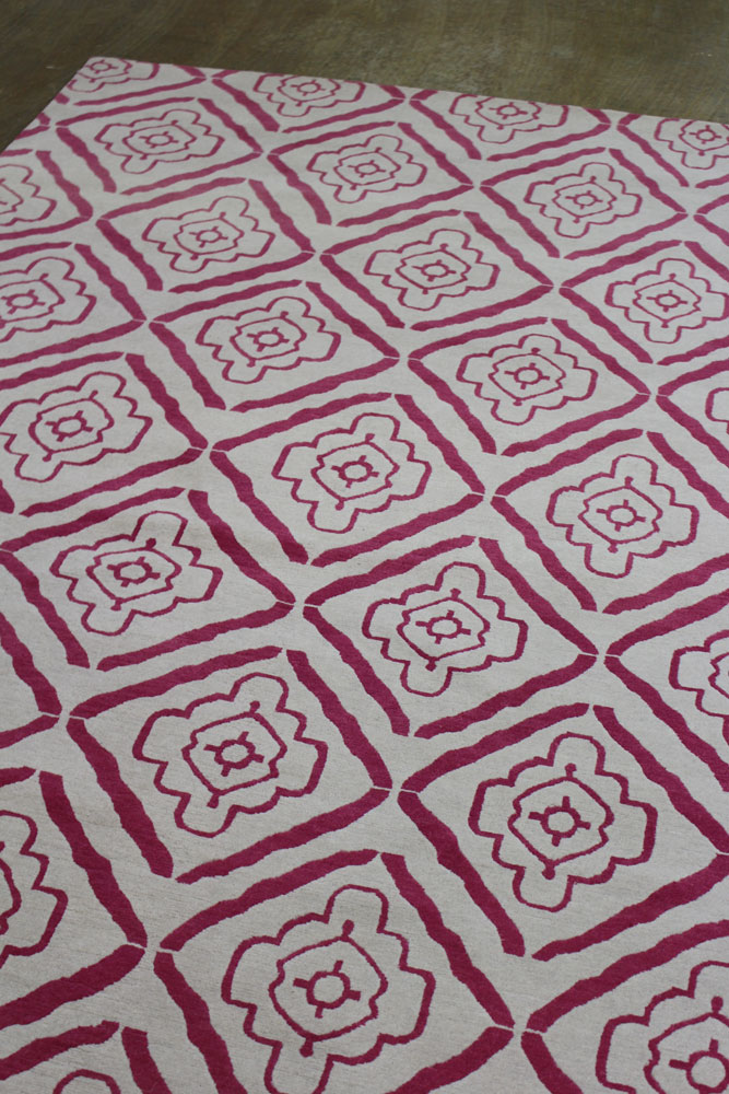 Pink Custom Patterned Nepalese Area Rug2