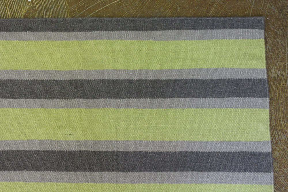 Yellow Grey Striped Custom Nepal Area Rug5