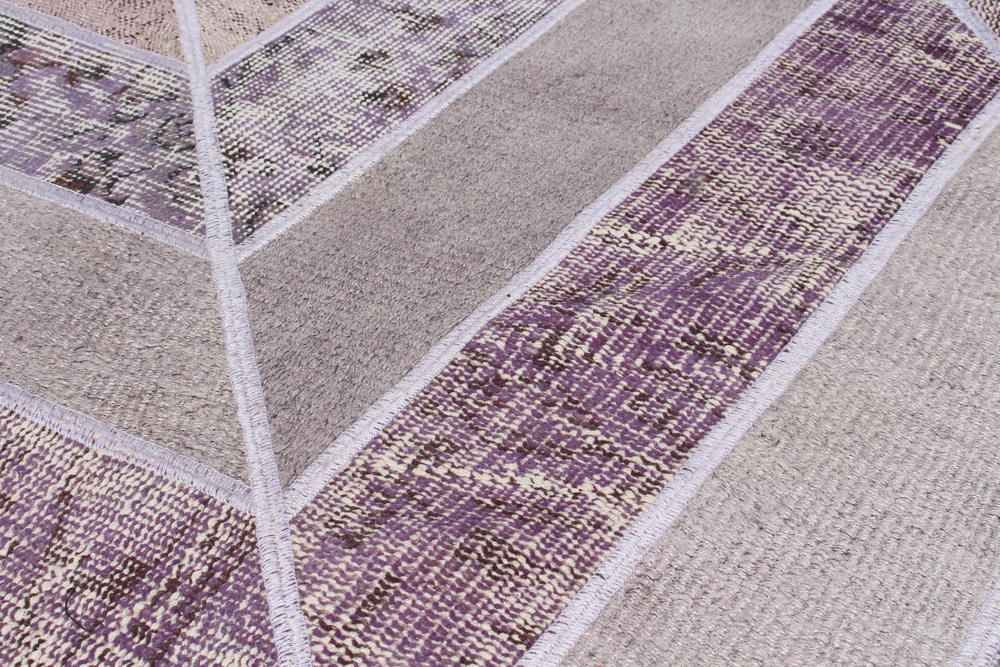 Purple Patterned Chevron Tiled Area Rug1