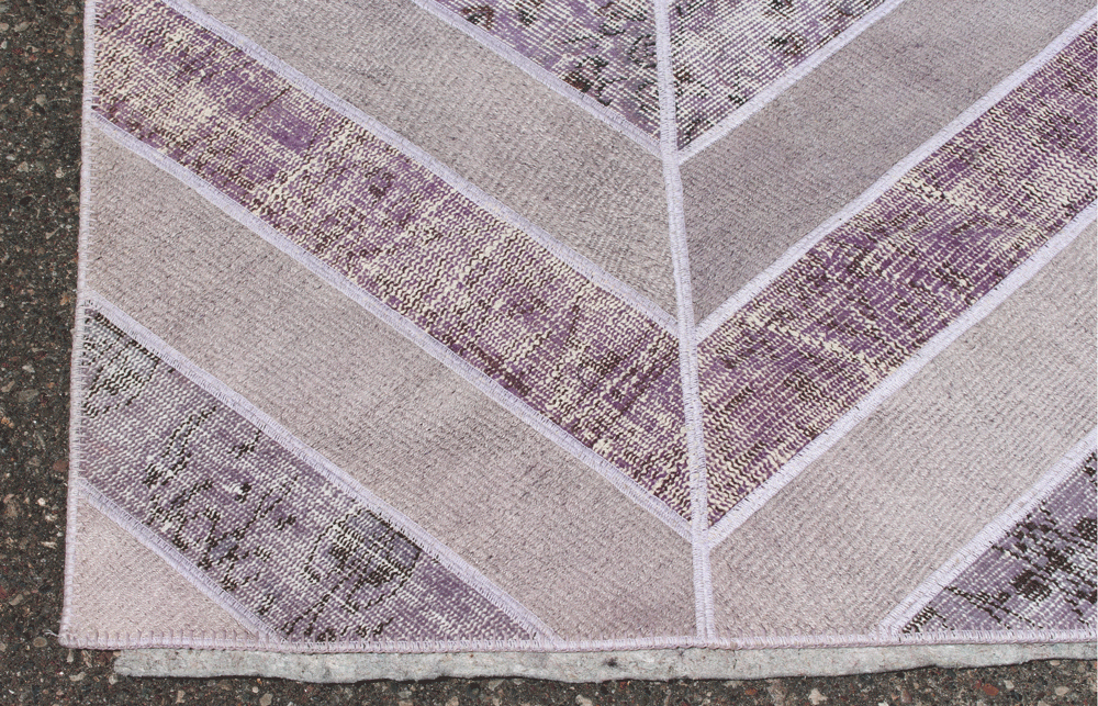 Purple Patterned Chevron Tiled Area Rug3