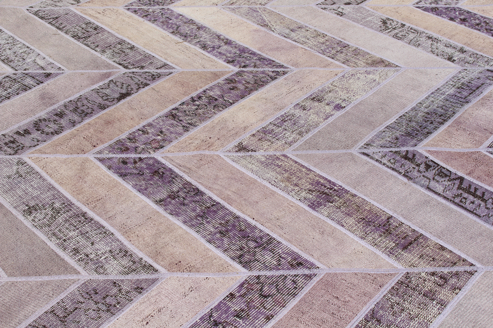 Purple Patterned Chevron Tiled Area Rug6