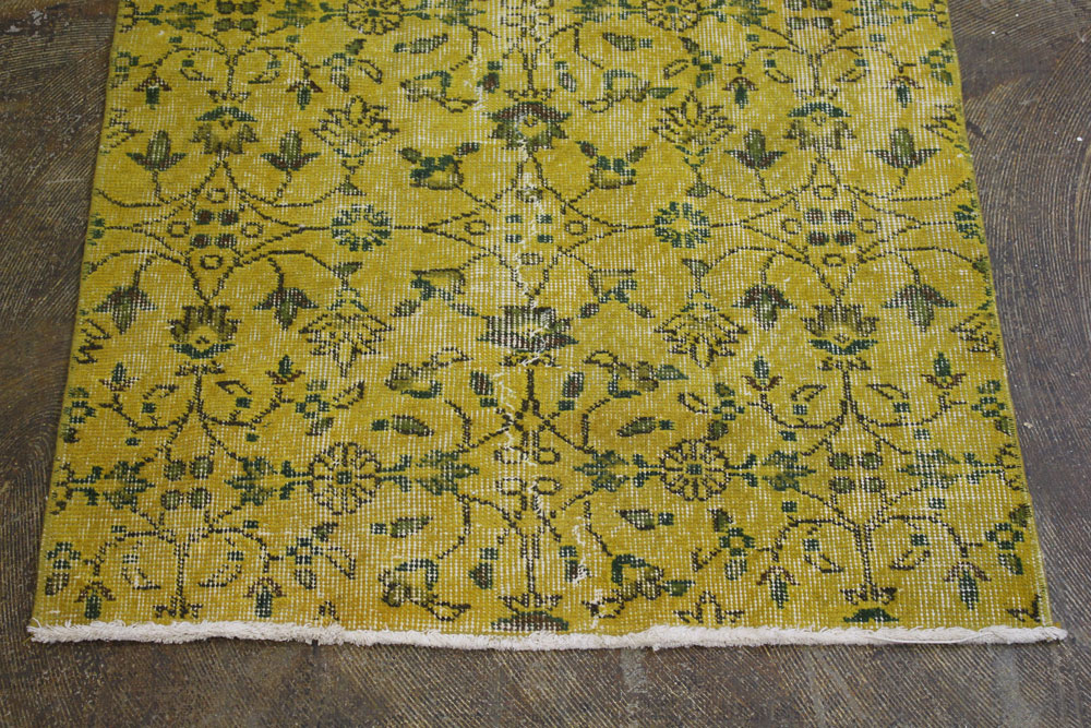 Yellow Patterned Turkish Scatter Rug2