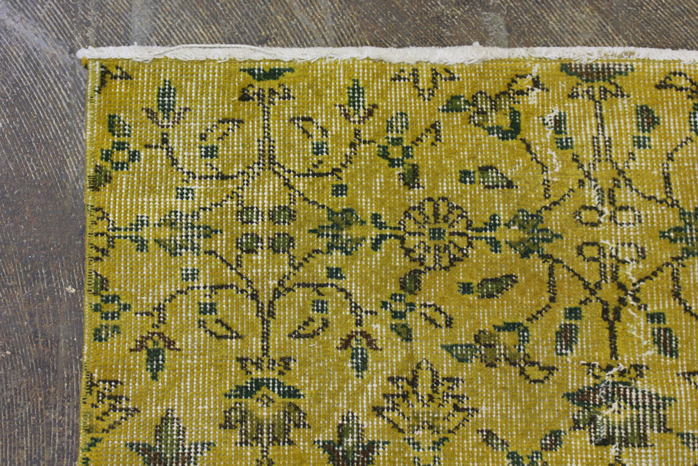 Yellow Patterned Turkish Scatter Rug4