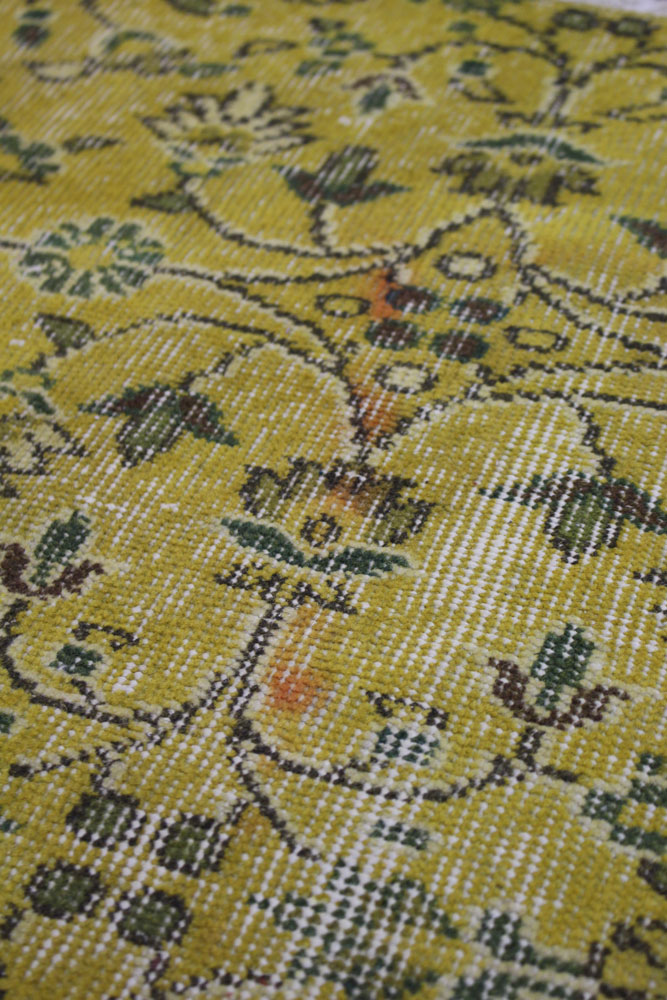 Yellow Patterned Turkish Scatter Rug5