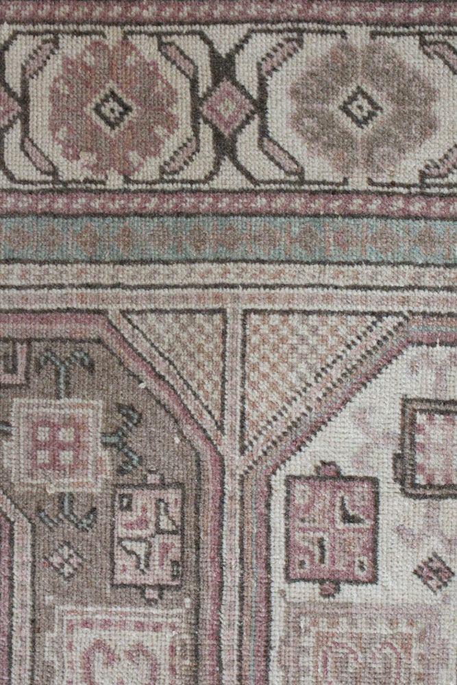 Green Pink Turkish Vintage Area Rug Detailsjpg
