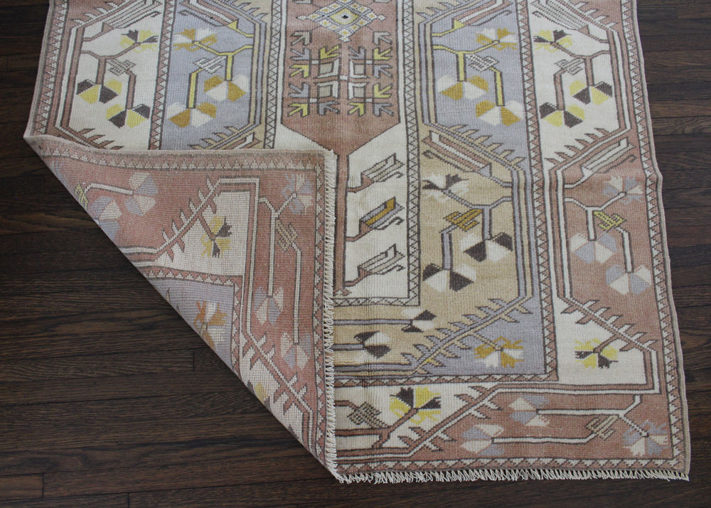 Rust Blue Multi Turkish Oushak Area Corner Angle