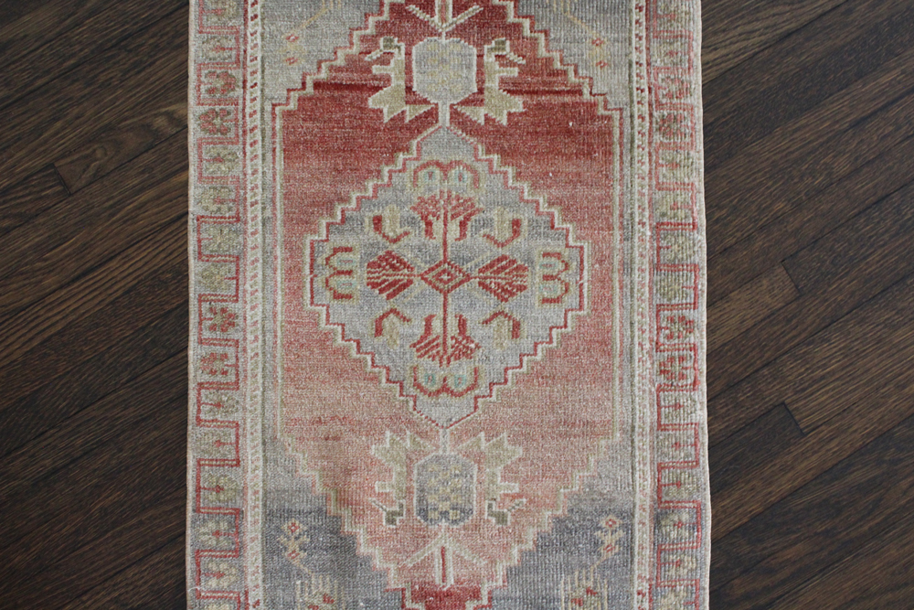 Rust Blue Turkish Scatter Rug Middle